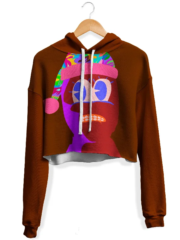 Women's hoodie with a glittery print for a glamorous and sparkly appearanceHanky Fleece Crop Hoodie Women's hoodie with a glittery print for a glamorous and sparkly appearanceHanky Fleece Crop Hoodie