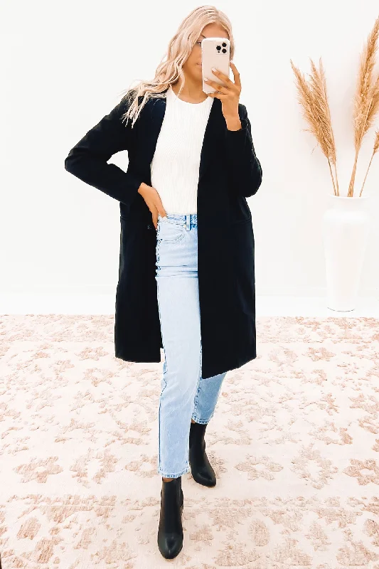 Women's denim jackets with distressed details for a casual and edgy lookHarmony Coat Black Women's denim jackets with distressed details for a casual and edgy lookHarmony Coat Black