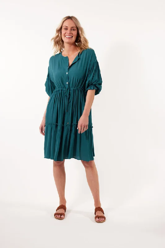Mini Women Dress with a Short Hem for a Young and Trendy StyleIsle of Mine Botanical Tie Dress Teal Mini Women Dress with a Short Hem for a Young and Trendy StyleIsle of Mine Botanical Tie Dress Teal