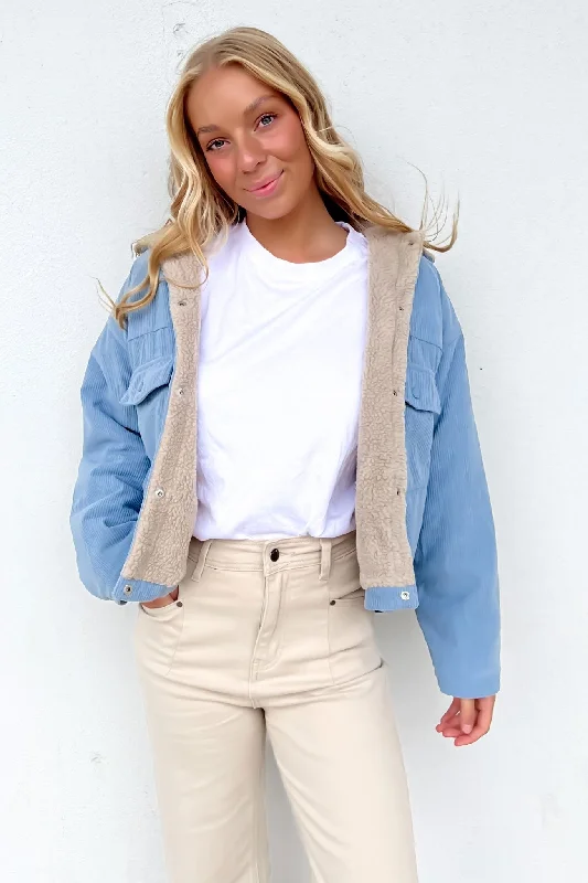 Women's bomber jackets with floral embroidery for a feminine and unique designJames Jacket Light Blue Women's bomber jackets with floral embroidery for a feminine and unique designJames Jacket Light Blue