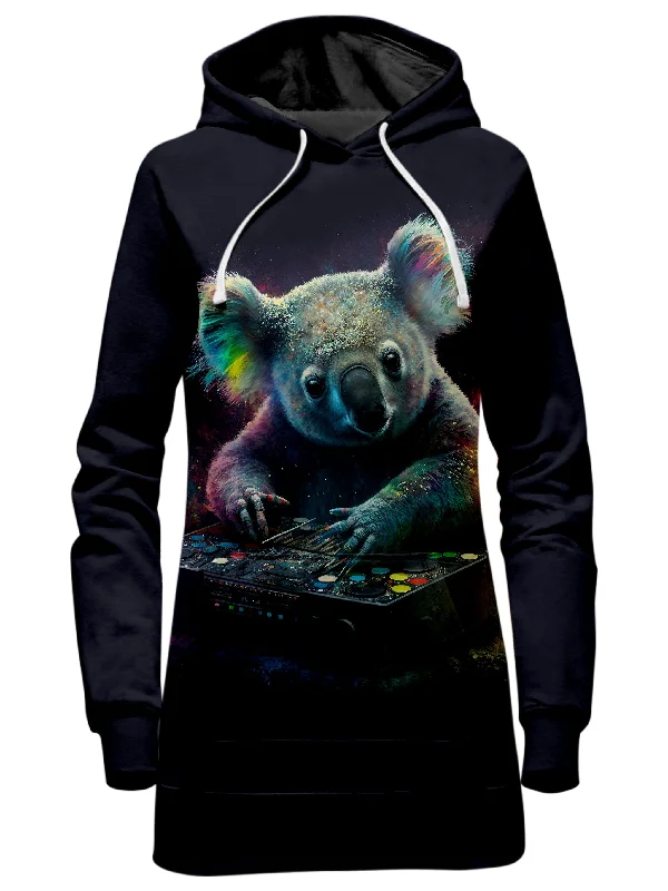 Women's hoodie with a glittery print for a glamorous and sparkly appearanceKoala Remix Hoodie Dress Women's hoodie with a glittery print for a glamorous and sparkly appearanceKoala Remix Hoodie Dress