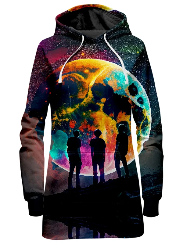 Women's cropped sweatshirt with a slogan graphic for a fun and expressive lookLost In Space Hoodie Dress Women's cropped sweatshirt with a slogan graphic for a fun and expressive lookLost In Space Hoodie Dress