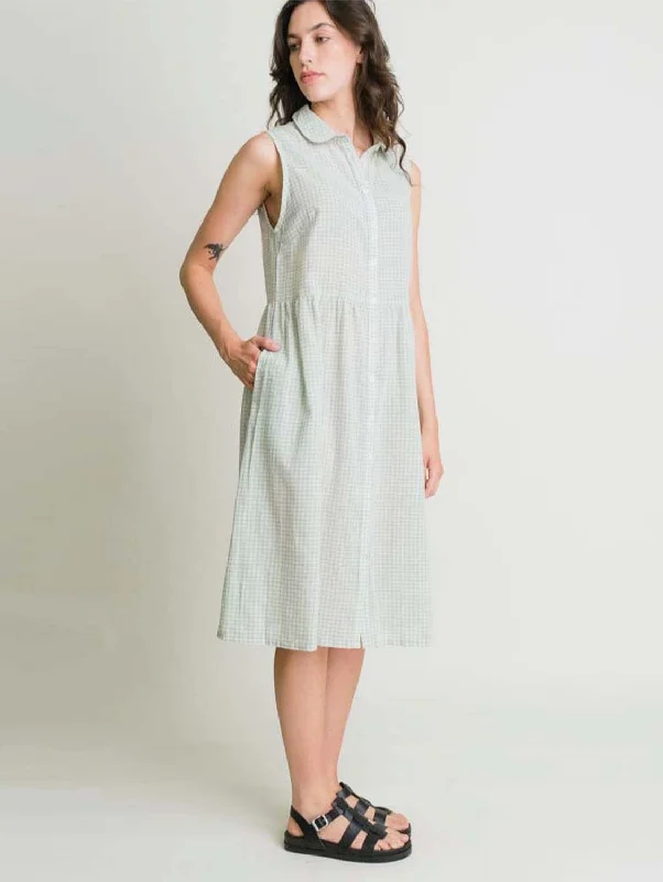 Women jumpsuits with wide - leg pants for a trendy and comfortable fitMatilda Cotton & Linen Midi Dress | Mint Check Women jumpsuits with wide - leg pants for a trendy and comfortable fitMatilda Cotton & Linen Midi Dress | Mint Check