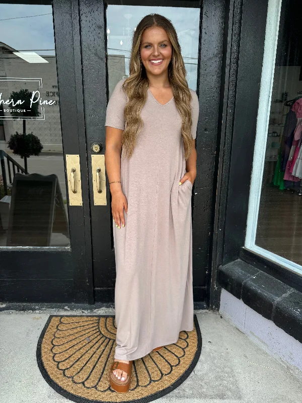 Backless Women Dress for a Sexy and Alluring Look at Evening EventsMocha maxi dress