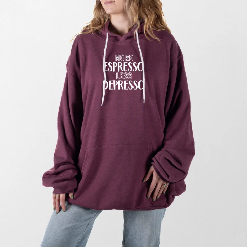 Women's cropped sweatshirt with a lace - trimmed hem for a romantic lookMore Espresso Less Depresso Giant Hoodie Women's cropped sweatshirt with a lace - trimmed hem for a romantic lookMore Espresso Less Depresso Giant Hoodie