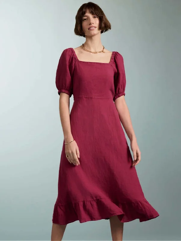 Satin women jumpsuits for a luxurious and elegant feelNancy Linen Dress | Raspberry