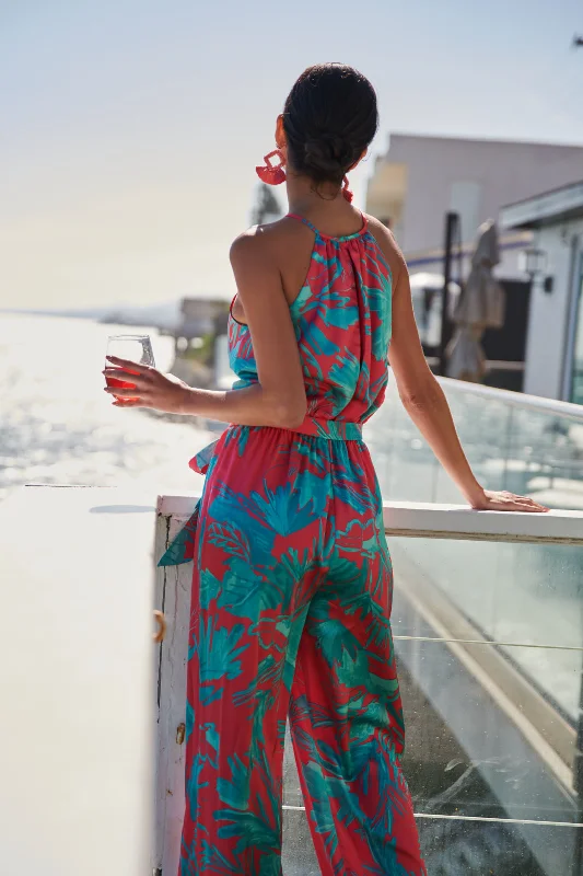 Women jumpsuits with pocket details for added functionality and conveniencePalm Tropics Satin Lighthearted Trapeze Jumpsuit Women jumpsuits with pocket details for added functionality and conveniencePalm Tropics Satin Lighthearted Trapeze Jumpsuit