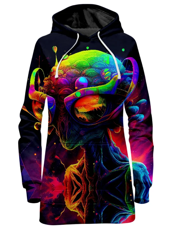 Women's crew - neck sweatshirt in a heather gray shade for a classic and versatile optionPsychedelic Alien Hoodie Dress Women's crew - neck sweatshirt in a heather gray shade for a classic and versatile optionPsychedelic Alien Hoodie Dress
