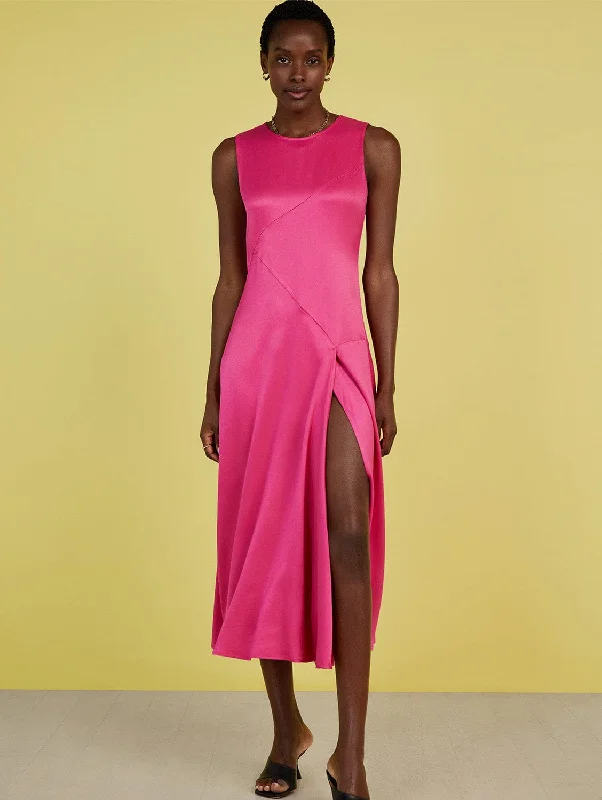 Women jumpsuits with a button - down front for a versatile and casual styleSoleil Ecojilin Dress | Hyper Pink Women jumpsuits with a button - down front for a versatile and casual styleSoleil Ecojilin Dress | Hyper Pink