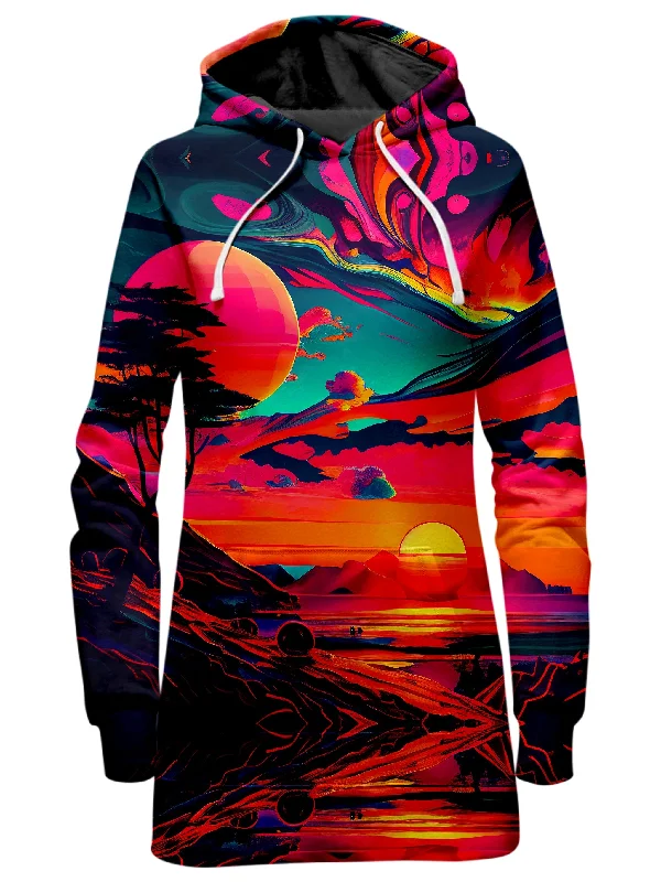 Women's fleece - lined hoodie with thumbholes for warmth in winterSunset Melt Hoodie Dress Women's fleece - lined hoodie with thumbholes for warmth in winterSunset Melt Hoodie Dress