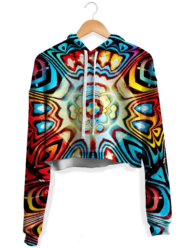 Women's graphic - printed sweatshirt featuring floral patterns for a feminine touchSynaptic Fleece Crop Hoodie