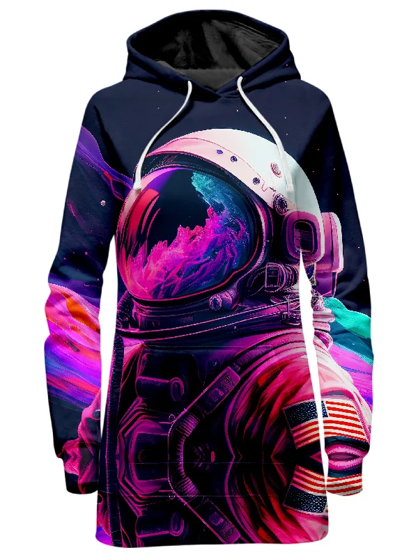 Women's fleece - lined hoodie with thumbholes for warmth in winterSynthwave Astronaut Hoodie Dress Women's fleece - lined hoodie with thumbholes for warmth in winterSynthwave Astronaut Hoodie Dress