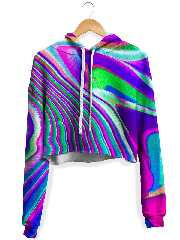 Women's hoodie with a detachable hood for customizable stylingTangerine Dream Fleece Crop Hoodie Women's hoodie with a detachable hood for customizable stylingTangerine Dream Fleece Crop Hoodie