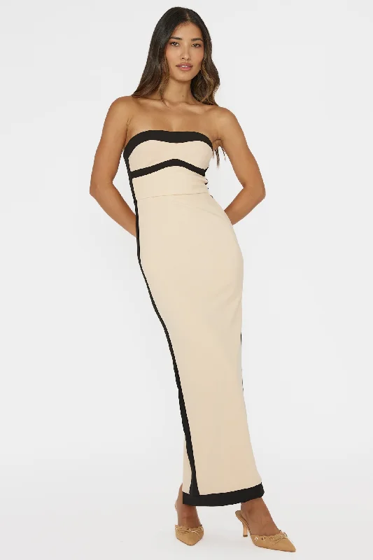 Sleeveless Women Dress in Bright Colors for Summer PartiesTenika Strapless Bodycon Maxi Dress Nude Sleeveless Women Dress in Bright Colors for Summer PartiesTenika Strapless Bodycon Maxi Dress Nude