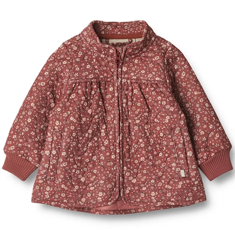 Women's quilted puffer jackets in a cropped silhouette for a modern twistWheat Thermo Red Flowers Jacket Thilde Women's quilted puffer jackets in a cropped silhouette for a modern twistWheat Thermo Red Flowers Jacket Thilde