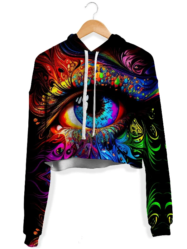 Women's tie - front hoodie in a lightweight fabric for summer layeringWindow to the Soul Fleece Crop Hoodie Women's tie - front hoodie in a lightweight fabric for summer layeringWindow to the Soul Fleece Crop Hoodie