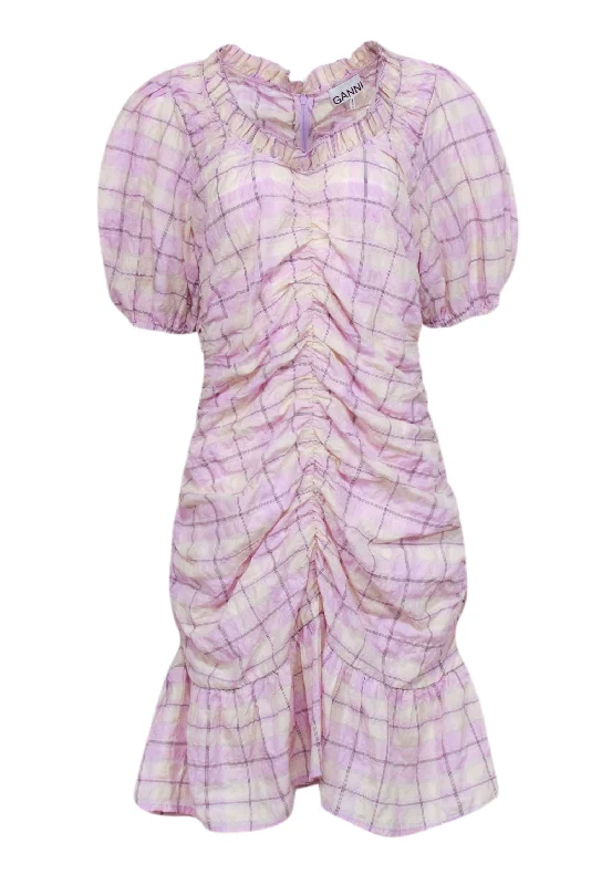 Empire Waist Women Dress to Accentuate the Bust and Conceal the Waist Empire Waist Women Dress to Accentuate the Bust and Conceal the Waist Ganni - Lilac & Cream Check Printed Seersucker Mini Dress Sz 14 Empire Waist Women Dress to Accentuate the Bust and Conceal the Waist Empire Waist Women Dress to Accentuate the Bust and Conceal the Waist Ganni - Lilac & Cream Check Printed Seersucker Mini Dress Sz 14