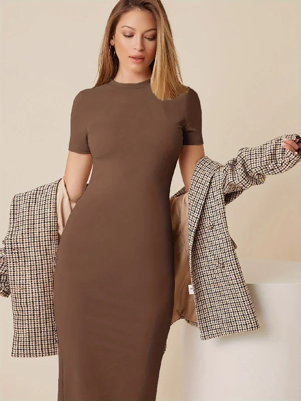 Pleated Women Dress with a Timeless and Elegant Texture Pleated Women Dress with a Timeless and Elegant Texture Sixsr Bodycon Short Sleeve Dress, Casual Solid Color Crew Neck Dress For Spring & Summer, Women's Clothing Pleated Women Dress with a Timeless and Elegant Texture Pleated Women Dress with a Timeless and Elegant Texture Sixsr Bodycon Short Sleeve Dress, Casual Solid Color Crew Neck Dress For Spring & Summer, Women's Clothing