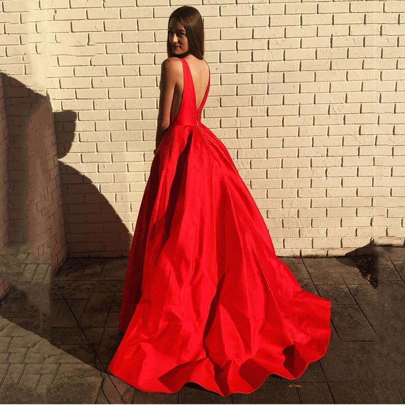 Strapless maxi dresses for a beachside vacationFashionSierra - CloverBridal In Stock Cheap Deep V Neckline Red Prom Dress Strapless maxi dresses for a beachside vacationFashionSierra - CloverBridal In Stock Cheap Deep V Neckline Red Prom Dress