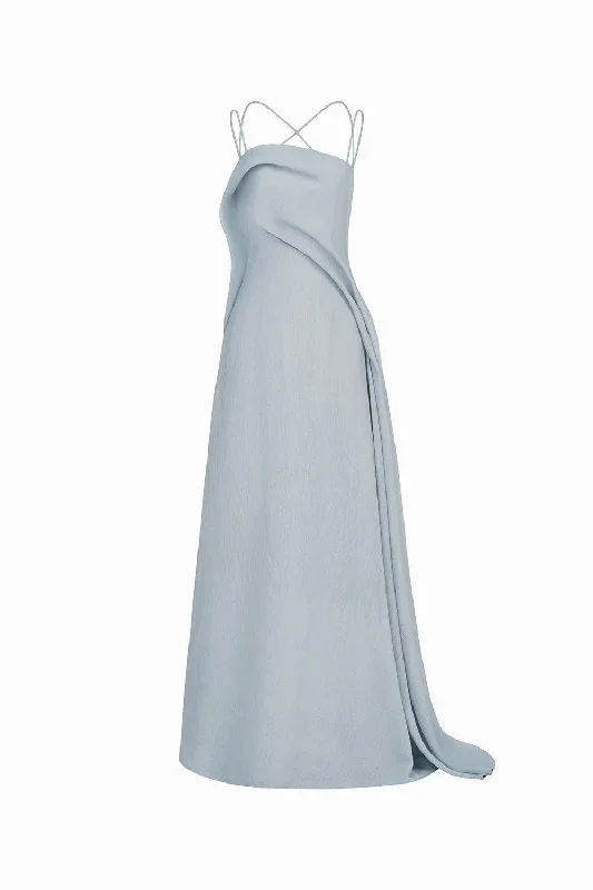 Maxi dresses with ribbed textures for a unique and tactile lookBich Tuyen A-line Spaghetti Strap Silk Organza Floor Length Dress Maxi dresses with ribbed textures for a unique and tactile lookBich Tuyen A-line Spaghetti Strap Silk Organza Floor Length Dress