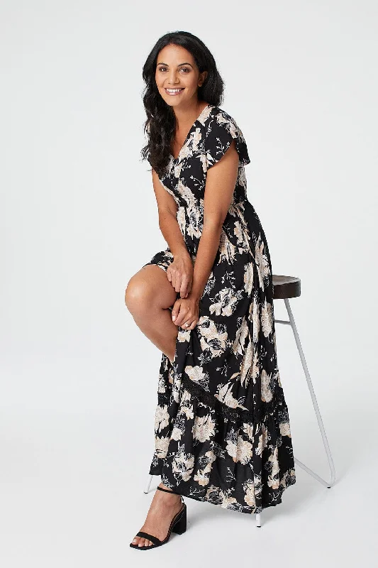 Printed maxi dresses with abstract patterns for an artistic lookFloral Short Sleeve Tiered Maxi Dress Printed maxi dresses with abstract patterns for an artistic lookFloral Short Sleeve Tiered Maxi Dress