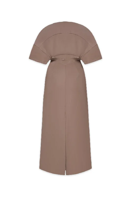 Maxi dresses with pocket details for added functionalityGianni Sheath V-Neck Crepe Ankle Length Dress
