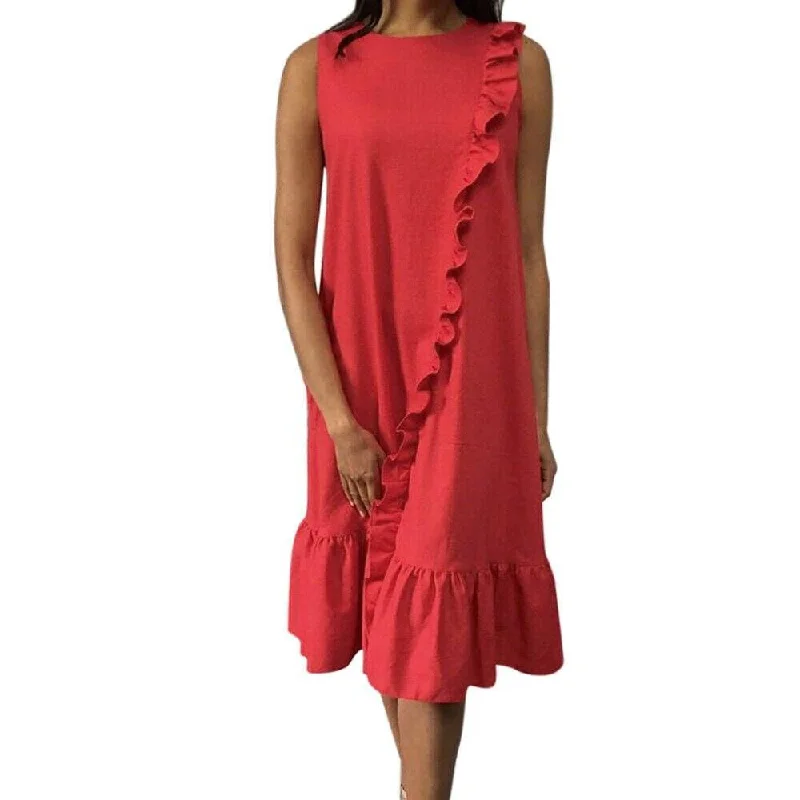 Maxi dresses with a keyhole back for a sexy detailFashionSierra - New Fashion Women Sleeveless Casual Red Dress Holiday Loose Ruffle Top Shirts Dress Casual Beach Summer Sundress Maxi dresses with a keyhole back for a sexy detailFashionSierra - New Fashion Women Sleeveless Casual Red Dress Holiday Loose Ruffle Top Shirts Dress Casual Beach Summer Sundress