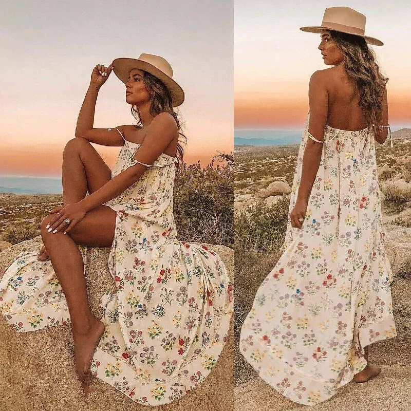 Maxi dresses with a ruffled neckline for a charming lookFashionSierra - New Women Boho Floral Long Maxi Dress Summer Beach Ladies Sleeveless Party Holiday Casual Loose Sundress Maxi dresses with a ruffled neckline for a charming lookFashionSierra - New Women Boho Floral Long Maxi Dress Summer Beach Ladies Sleeveless Party Holiday Casual Loose Sundress