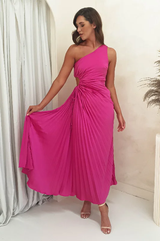 Maxi dresses with side slits for a touch of allureOlsen Pleated Maxi Dress | Fuchsia Maxi dresses with side slits for a touch of allureOlsen Pleated Maxi Dress | Fuchsia