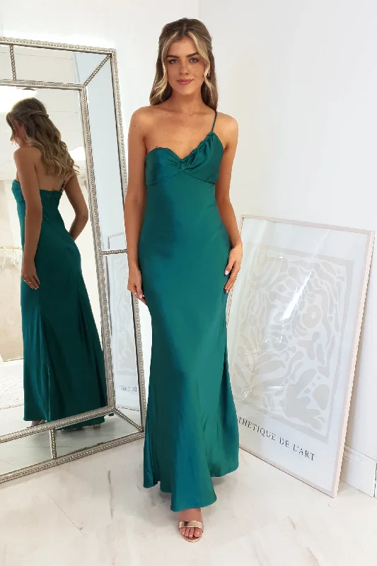 Metallic maxi dresses for a glamorous New Year's Eve partySelena Soft Satin Maxi Dress | Forest Green Metallic maxi dresses for a glamorous New Year's Eve partySelena Soft Satin Maxi Dress | Forest Green
