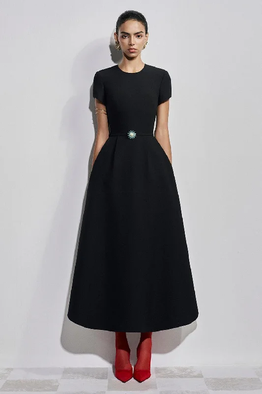 Maxi dresses with beaded embellishments for a fancy and luxurious eventTherese A-line Round Neck Polyester Ankle Length Dress Maxi dresses with beaded embellishments for a fancy and luxurious eventTherese A-line Round Neck Polyester Ankle Length Dress