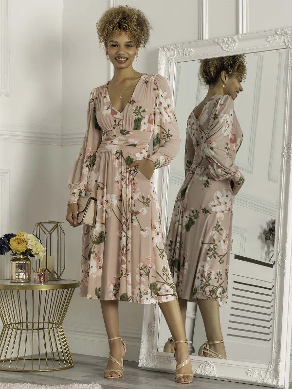 Midi dresses with halter necks for a stylish and comfortable optionGianna Long Sleeve Mesh Dress, Dusty Pink Midi dresses with halter necks for a stylish and comfortable optionGianna Long Sleeve Mesh Dress, Dusty Pink