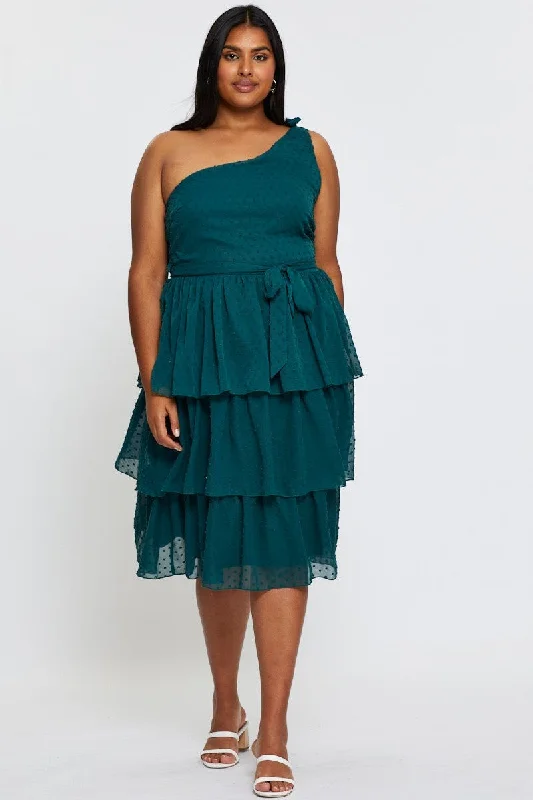Midi dresses with ruched sleeves for a more fitted and stylish arm lookGreen Midi Dress One Shoulder Sleeveless Midi dresses with ruched sleeves for a more fitted and stylish arm lookGreen Midi Dress One Shoulder Sleeveless