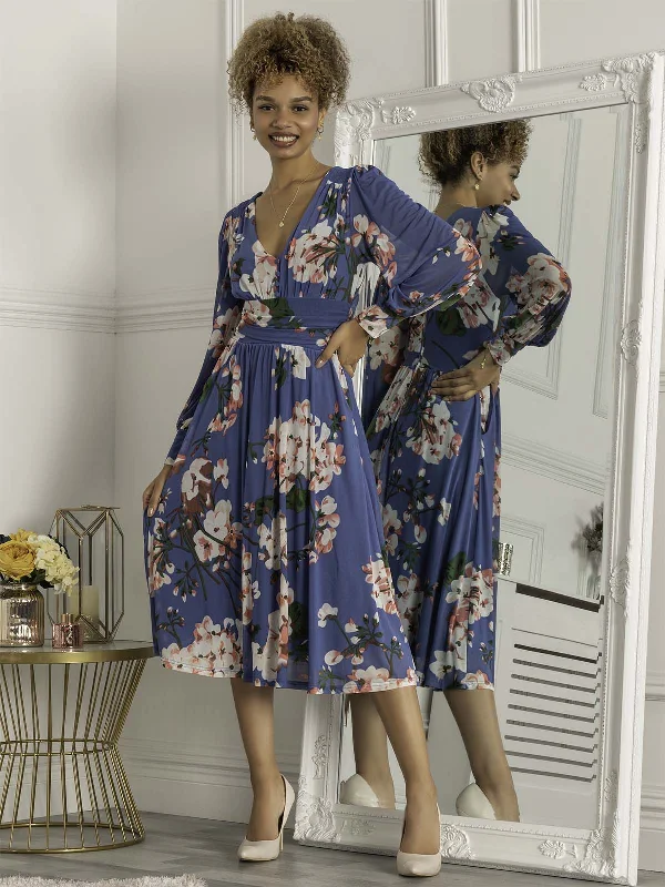 Sleeveless midi dresses with lace details for summer weddingsGianna Long Sleeve Mesh Dress, Royal Blue Sleeveless midi dresses with lace details for summer weddingsGianna Long Sleeve Mesh Dress, Royal Blue