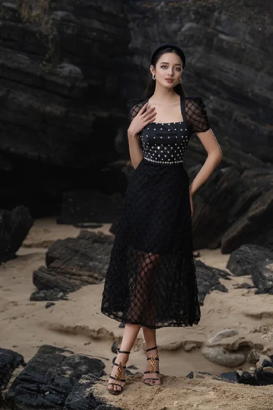 Midi dresses with sheer panels for a touch of allureStacy A-line See-Through Mesh Sheer Midi Dress Midi dresses with sheer panels for a touch of allureStacy A-line See-Through Mesh Sheer Midi Dress