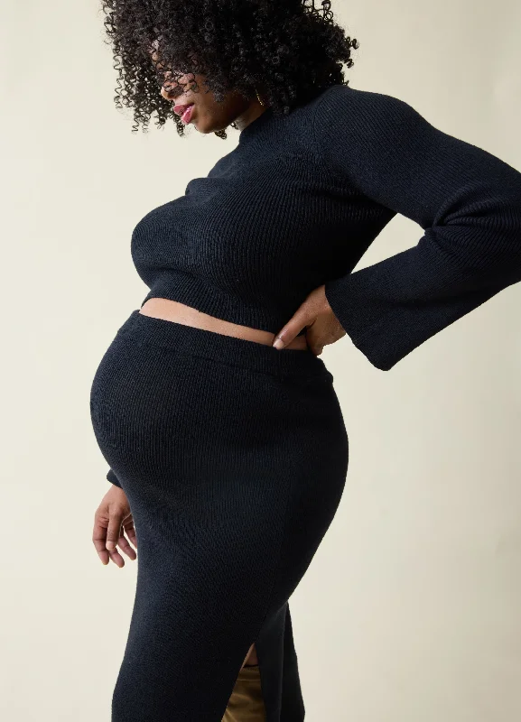 A - line midi dresses with floral prints for spring brunchesThe Mix + Mingle Black Maternity Midi Skirt Set A - line midi dresses with floral prints for spring brunchesThe Mix + Mingle Black Maternity Midi Skirt Set