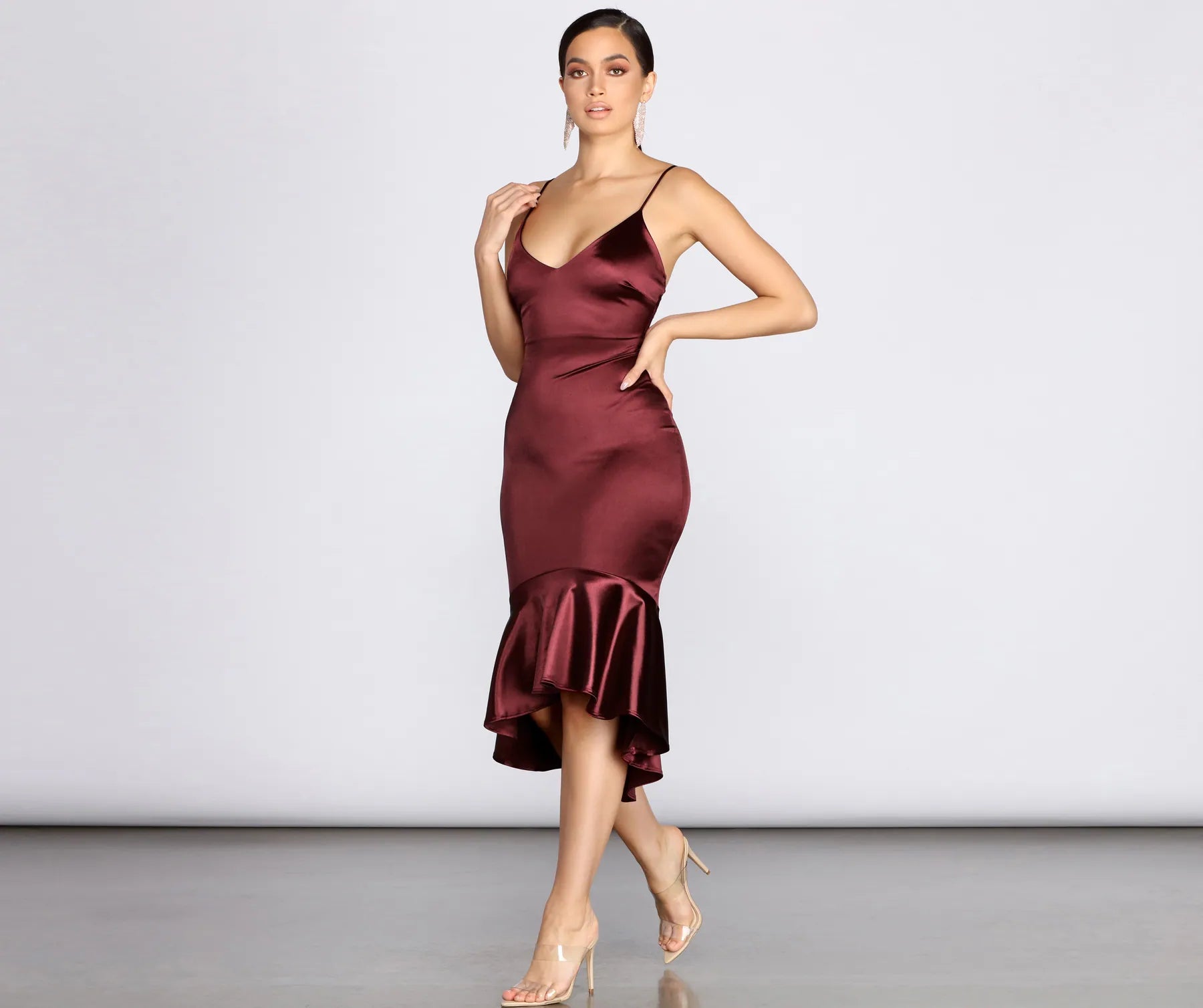 Midi dresses with polka dot prints for a playful summer outfitTrumpet Hem Satin Midi Dress Midi dresses with polka dot prints for a playful summer outfitTrumpet Hem Satin Midi Dress