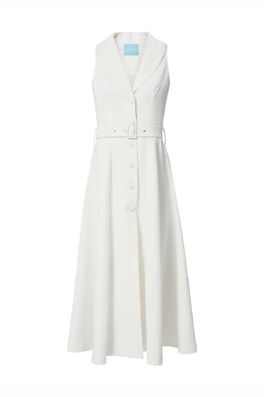 Midi dresses with sheer panels for a touch of allureVene A-line Collared Neck Twill Midi Dress Midi dresses with sheer panels for a touch of allureVene A-line Collared Neck Twill Midi Dress