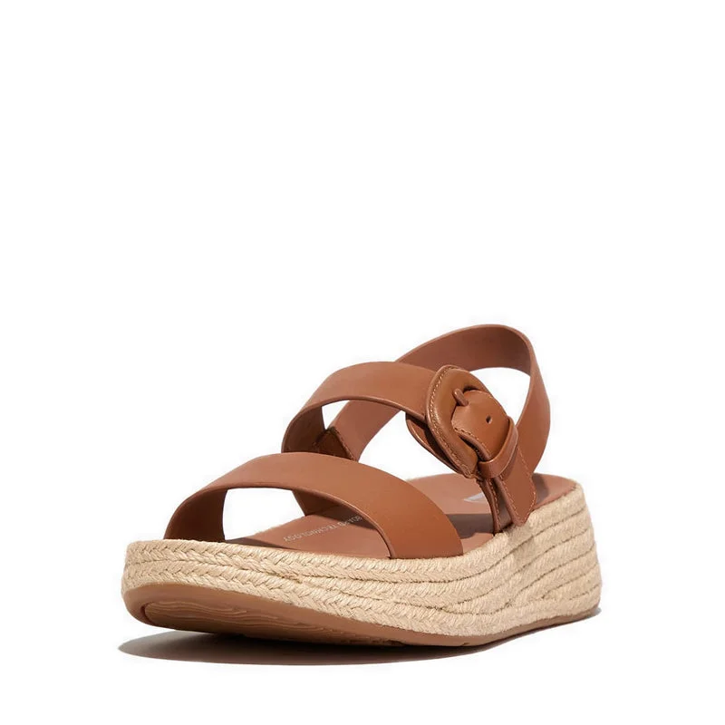 F-Mode Wo Espadrille Buckle Leather Flatform Back-Strap Sandals