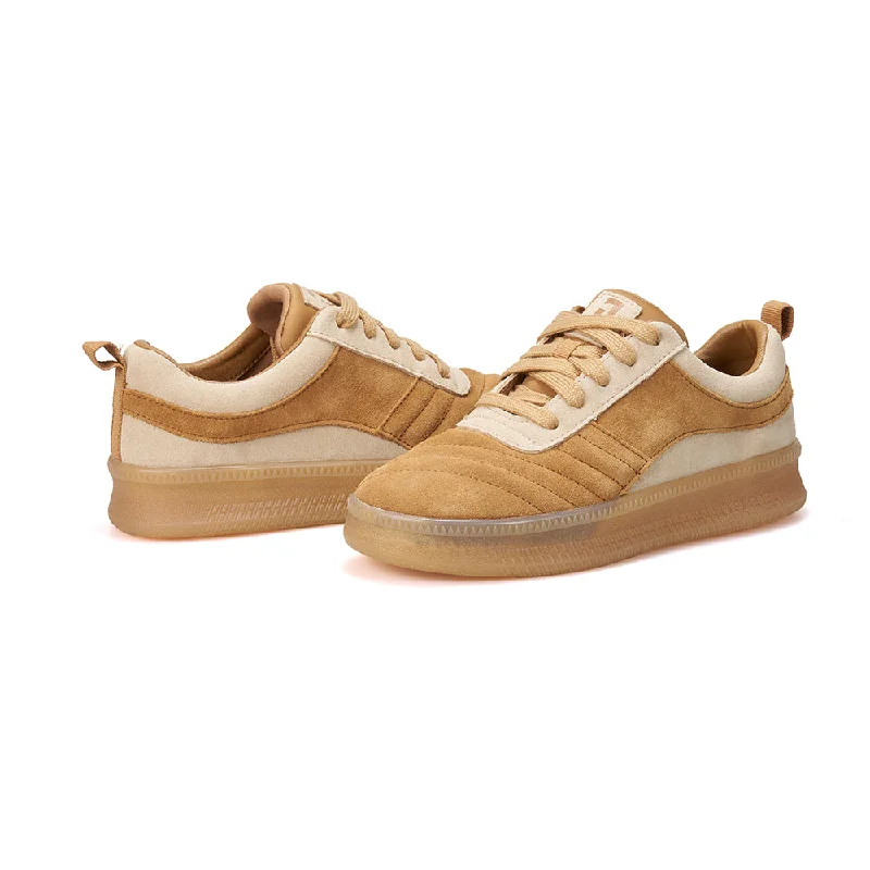 JOY&MARIO Women’s Cow Suede Camel Casual Sneaker-83616W