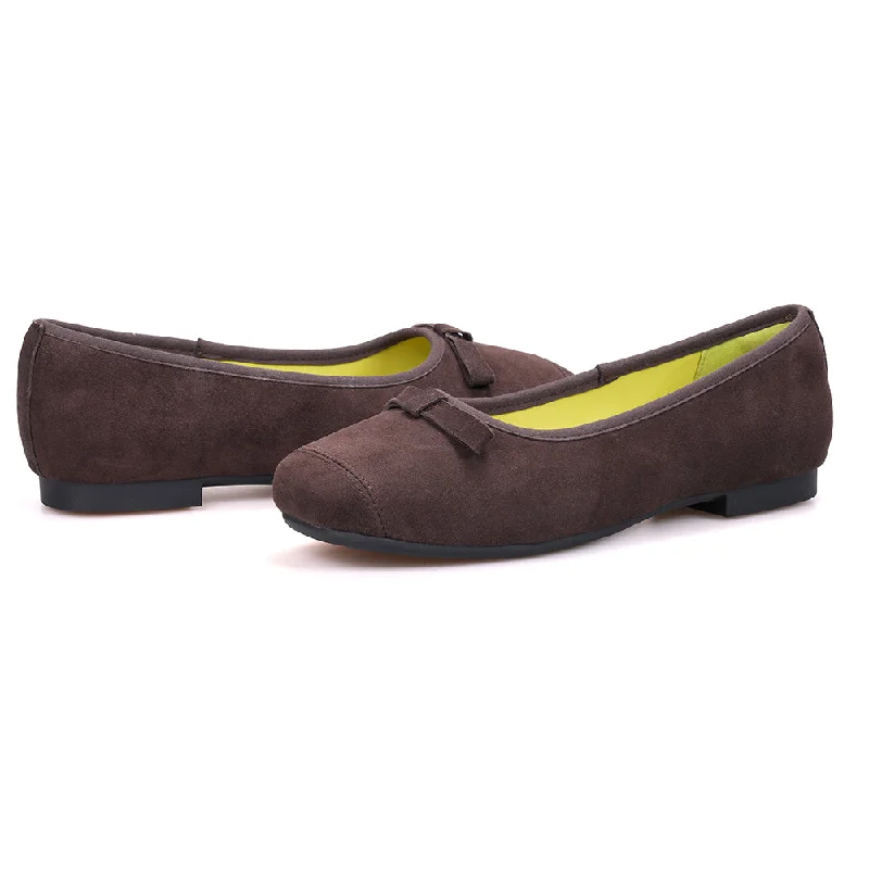 JOY&MARIO Women’s Lace-up Slip-on Leather Coffee Flat Shoes-79127W