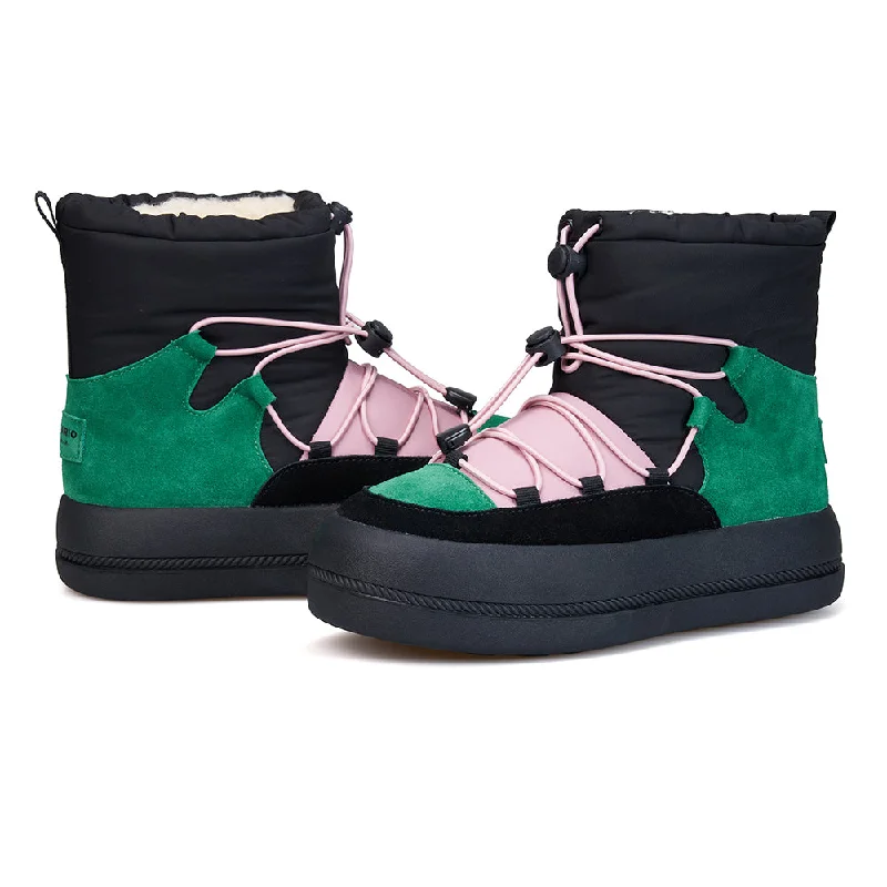 Women's Embroidered Floral Pattern Loafers in Beige for a Spring - Inspired OutfitJOY&MARIO Women's Leather and Fabric Slip-on Boots in Black-87973W Women's Embroidered Floral Pattern Loafers in Beige for a Spring - Inspired OutfitJOY&MARIO Women's Leather and Fabric Slip-on Boots in Black-87973W