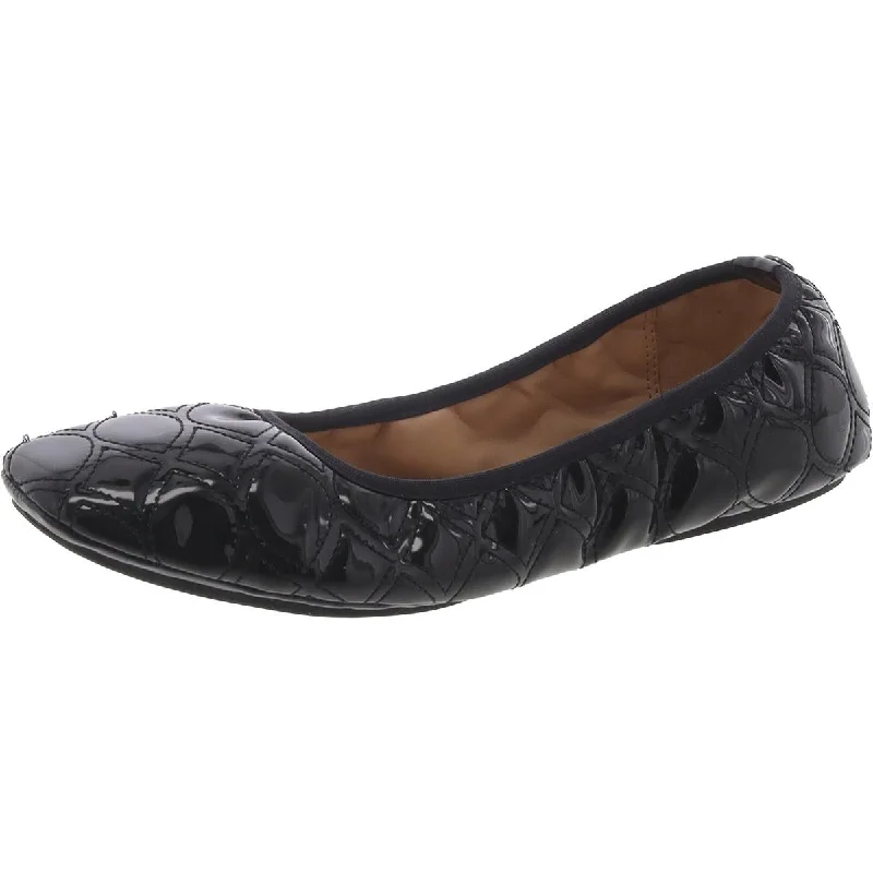 NYDJ Womens Marie Patent Stretch Ballet Flats