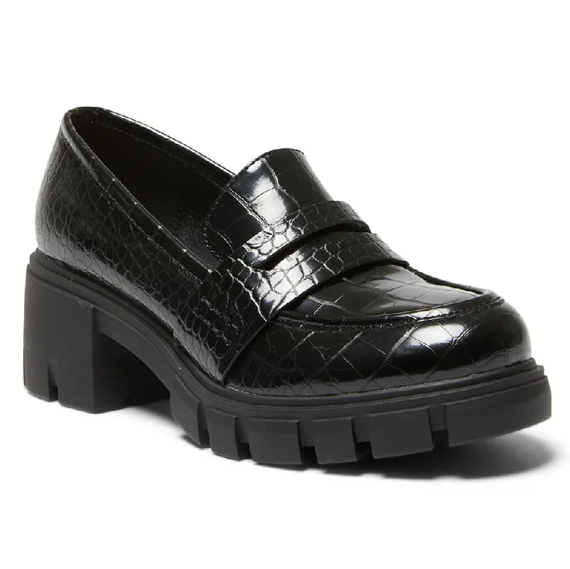 Adjustable Strap Women's Loafers in Tan for a Custom FitQuincy Loafer in Black Croc