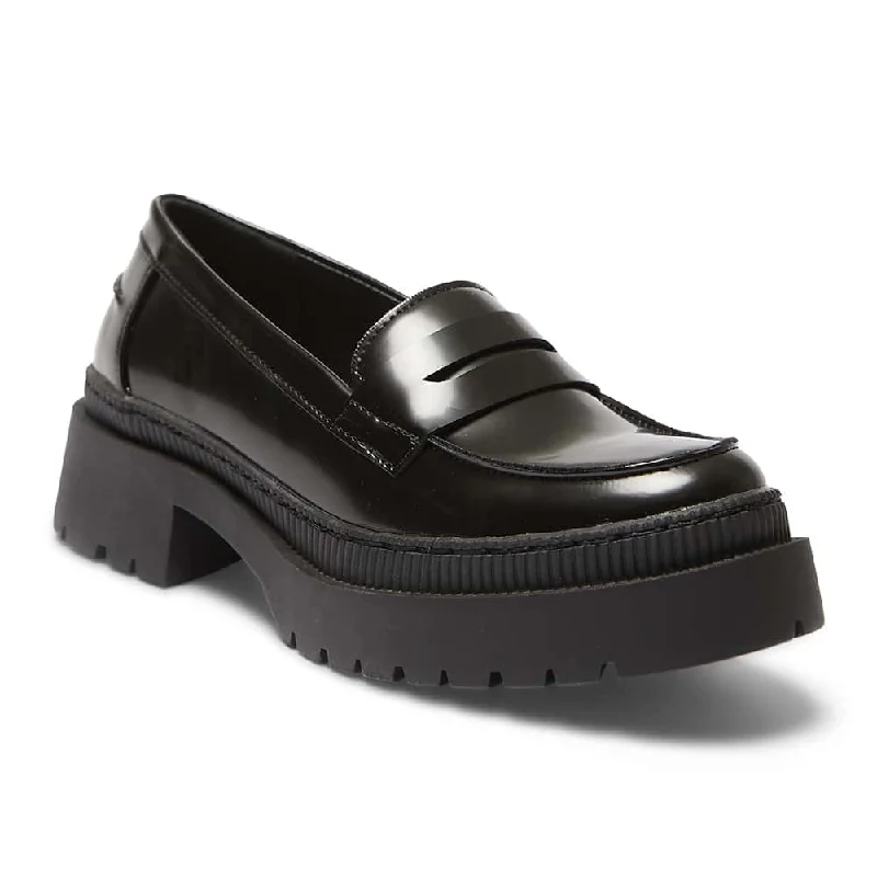 Slip - Resistant Women's Rubber - Sole Loafers in Navy for Wet ConditionsSawyer Loafer in Black Hi Shine Slip - Resistant Women's Rubber - Sole Loafers in Navy for Wet ConditionsSawyer Loafer in Black Hi Shine