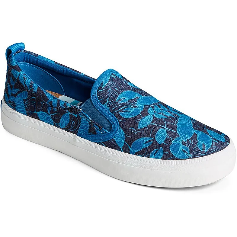 Sperry Womens Crest Canvas Lobster Print Slip-On Sneakers