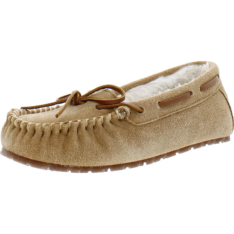 Sperry Womens Junior Trapper Suede Faux Fur Moccasins