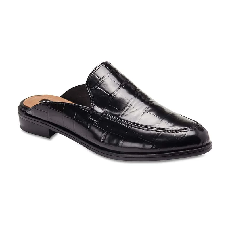 Women's Fur - Lined Loafers in Tan for a Cozy Winter OptionWest Flat in Black Croc Leather