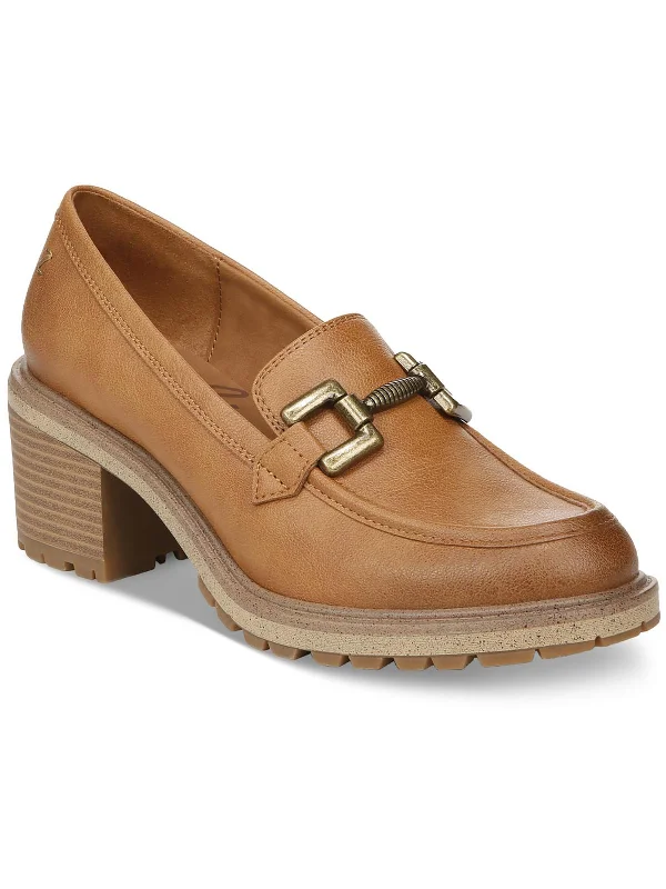 Women's Metallic Foil - Finish Loafers in Gold for a Glamorous Night OutWomens Round Toe Block Heel Loafers Women's Metallic Foil - Finish Loafers in Gold for a Glamorous Night OutWomens Round Toe Block Heel Loafers