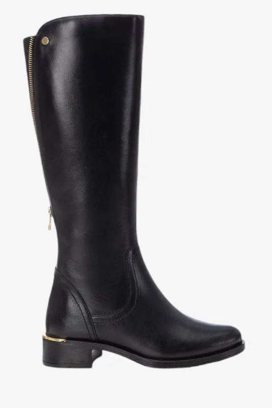 CARMELA 162018 BLACK LEATHER KNEE HIGH BOOT